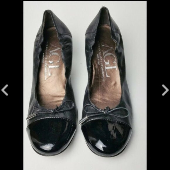 SOLD AGL Patent Leather Cap Toe Size 38.5 8.5 7.5 - Picture 2 of 8